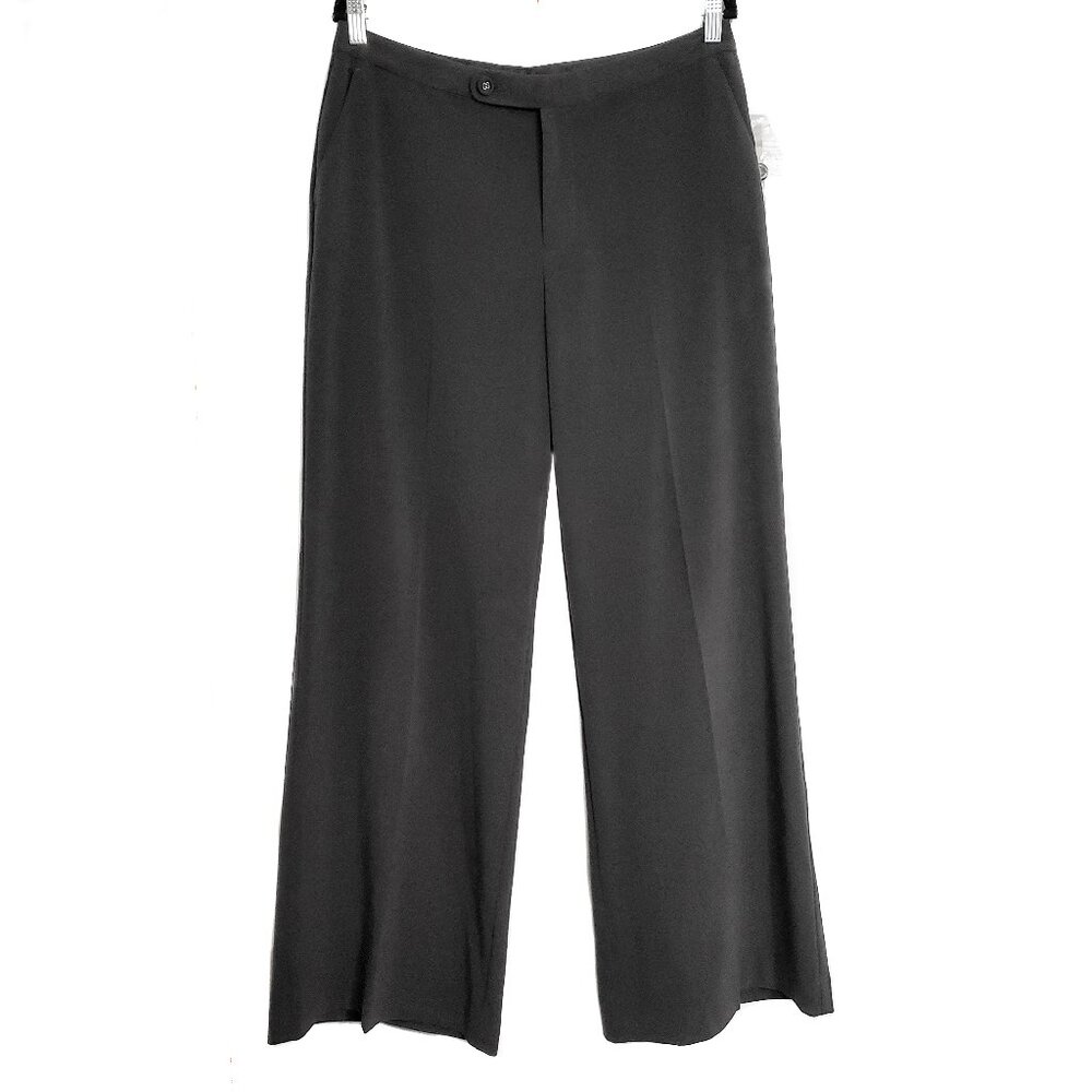 NIC+ZOE Black Wide-Leg Trousers with Smooth Front